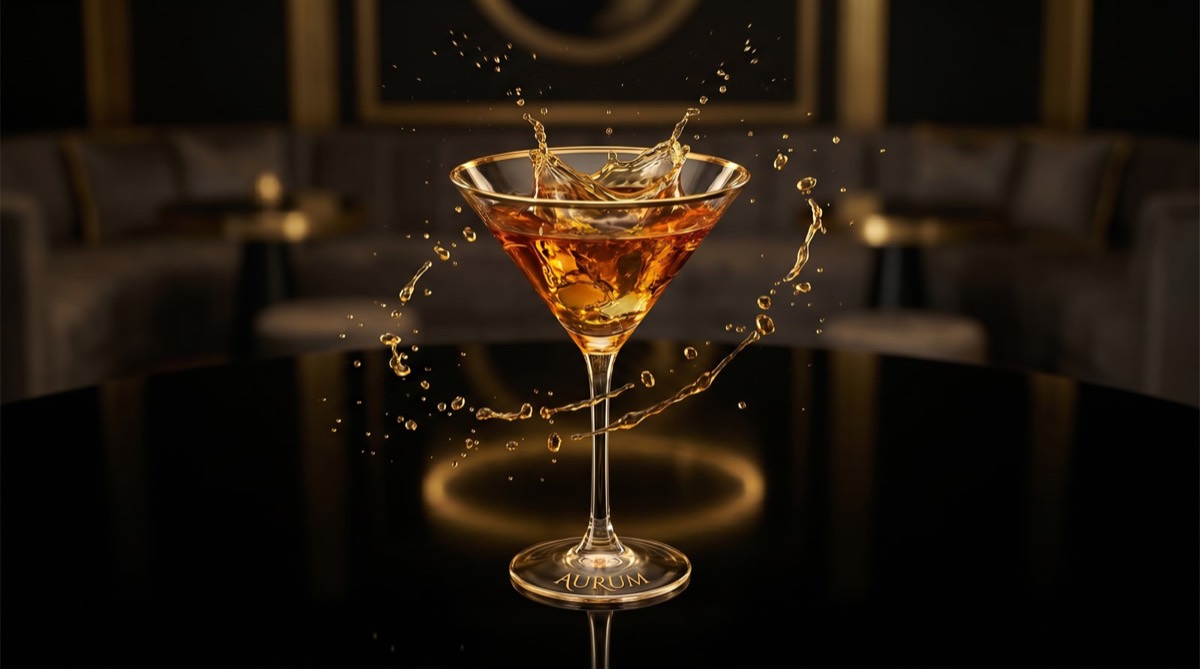 Premium Produkt-Visual mit Gold-Splash